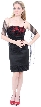 Spaghetti Strap Rose Pleated Cocktail Dress