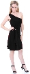 One-Shoulder Waist Pleated Formal Dress — in Black