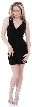 Lightly Pleated Short Elegant Cocktail Dress — in Black