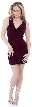 Lightly Pleated Short Elegant Cocktail Dress — in Plum