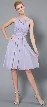 Empire Cut Shirred Knee Length Bridesmaid Party Dress — in Lilac