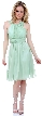 Empire Cut Shirred Knee Length Bridesmaid Party Dress