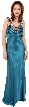 Mayan Inspired Detail Formal Dress In Metallic Fabric