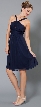 Halter Neck Shirred Short Party Dress 