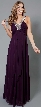 Long Formal Dress With Embellished Neckline — in Plum