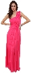 Single Floral Applique Shoulder Long Formal Dress