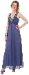 Summer Time Embelished Long Formal Dress — in Smoke Blue