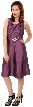 Belted Detail with Brooch Knee Length Dress — in Purple
