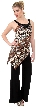 Asymmetric 2 Piece Pant Dress — in Brown