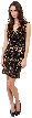 Metallic Animal Print Short Dress — in Black/Gold