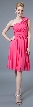 One Soulder Floral Accent Short Party Dress 