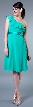 Tea Length Bridesmaid Dress with Asymmetric Top