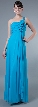 One Shoulder Floral Applique Long Formal Dress 