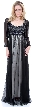 Plus Size Full Length Formal MOB Evening Gown with Jacket — in Black/Silver