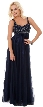 Plus Size Full Length Formal MOB Evening Gown with Jacket — in Navy