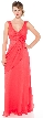 V-Neck Formal Dress with Draped Side Sash