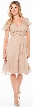 V Neck Formal Dress with Sleeves and Shirred Bust