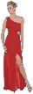 Single Shoulder Prom Dress with Slit And Patch Accent