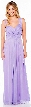 Braid Accent Ruched Long Formal Bridesmaid Dress  — in Lilac