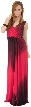 V-neck Wrap Style Ombre Formal Dress with Front Sash — in Fuchsia