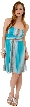 Multi Colored Short dress with Shirred Bust