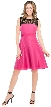 A-Line Short Party Dress with Patterned Mesh Above Bust