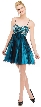 Sequined Spaghetti Strapped Mini Prom Dress