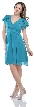 Wrap Style Short Party Dress with Ruffled Sleeves