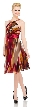 Short Halter Neck Party Dress in Multi Tone Print