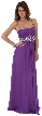 Empire Cut Long Formal Dress with Bejeweled Waist — in Violet