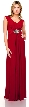 V-Neck Cap Sleeves Empire Cut Long Formal Dress