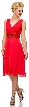V-Neck Knee Length Formal Party Dress with Pleating 