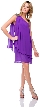 Roman Inspired One Shoulder Draped Cocktail Party Dress 