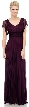 V-Neck Ruffle Sleeves Long Formal Dress with Pleating