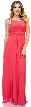 Bejeweled One Shoulder Long Formal Bridesmaid Dress — in Coral