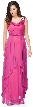 Broad Straps Cowl Neck Long Formal Dress with Draped Skirt