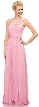 Pearls U-Neck Ruched Long Formal Bridesmaid Dress  — in Dark Rose