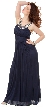 Pearls U-Neck Ruched Long Formal Bridesmaid Dress  — in alternative picture