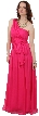 One Shoulder Belt Waist Long Formal Bridesmaid Dress