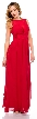 Semi Sheer Top Chiffon Long Formal Bridesmaid Dress