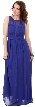 Semi Sheer Top Chiffon Long Formal Bridesmaid Dress — in Royal Blue