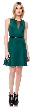 Paneled Techno Short Dress with Belt on Waist