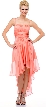 Spaghetti Straps Ruched High Low Party Prom Dress