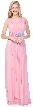 Gathered Bust Beaded Waist Long Formal Bridesmaid Dress