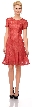 Short Sleeves Metallic Lace Short Formal Party Dress
