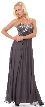 Strapless Sequins Bust Long Formal Bridesmaid Dress