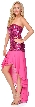 Strapless Sequins Bodice High Low Formal Evening Party Dress