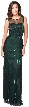 Sheer Neckline Metallic Long Formal Evening Dress