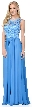 Scalloped Boat Neck Lace Long Formal Bridesmaid Dress.