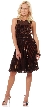 Sheer Neckline Pleated Short Metallic Formal Party Dress